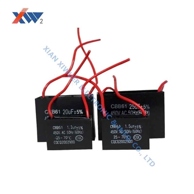 High Quality 500V AC 8 UF±5% CBB61 Metallized Polypropylene Film Dielectric Capacitor