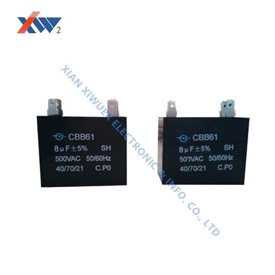 High Quality 500V AC 8 UF±5% CBB61 Metallized Polypropylene Film Dielectric Capacitor
