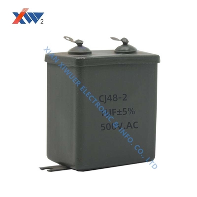 CJ48 250VDC 10uF High Voltage Film Capacitor , Metallized Paper Dielectric Capacitor