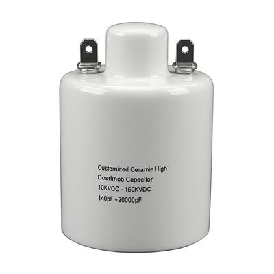 Condensatore a pomello per alta tensione in ceramica personalizzato 10KVDC-150KVDC 140pF-20000pF con accuratezza di capacità del 10%